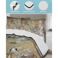 thumbnail image 4 of Quilts Twin-XL Size Bedding Set, Brown Turtle Coastal Lightweight Quilted Comforter, Vintage Nautical Summer Beach Coral Octopus Soft Bedspread Coverlet with Pillow Covers for All Season, 68" x 98", 4 of 7