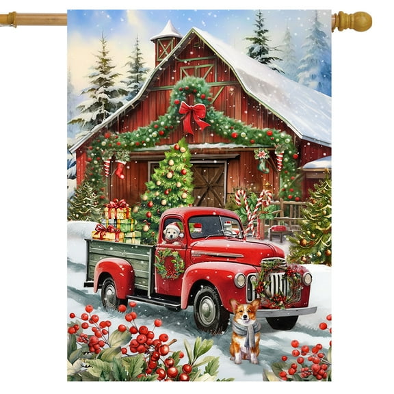 Briarwood Lane Country Christmas House Flag