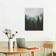 thumbnail image 2 of GOSMITH Framed Canvas Print Wall Art Washed Out Mist Over Forest Pine Trees Nature Wilderness Photography Modern Rustic Scenic Multicolor for Living Room, Bedroom, Office Framed, 2 of 4