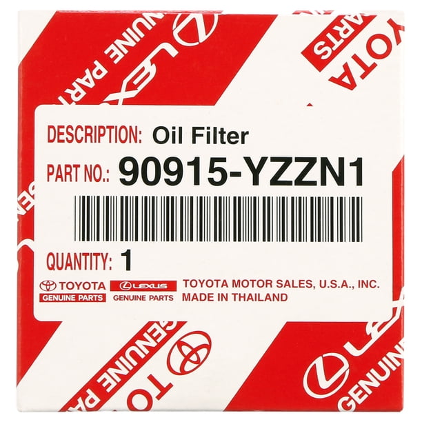 Toyota, Oil Filter, 90915-YZZN1, OEM genuine parts - Walmart.com