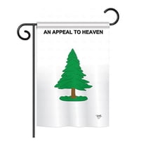 Breeze Decor BD-HS-GS-108182-IP-BO-D-US14-BD 13 x 18.5 in. Pine Tree Americana Historic Impressions Decorative Vertical Double Sided Garden Flag Set with Banner Pole