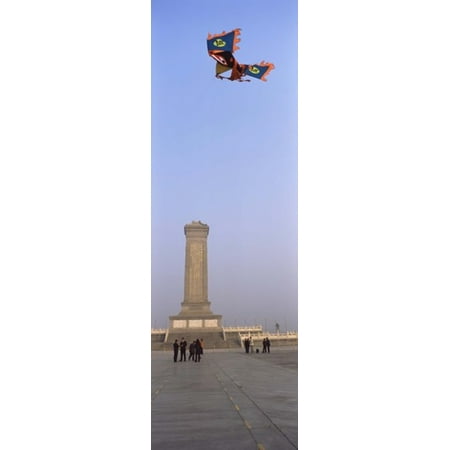Tiananmen Square China Tourists in front of a monument Beijing Monument To The Peoples Heroes Tiananmen Square Beijing China Poster Print ()