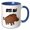 Blue/White, variant on 3drose, Funny Cute Feral Hog or Pig Wild Boar Says Bite Me Cartoon, 11oz Mug