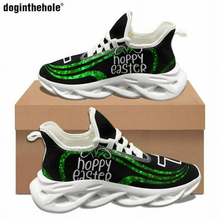 

Doginthehole Size48 Ladies Flat Shoes Easter Fashion Cross Design Casual Shoes Outdoor Running Shoes Non-slip Lace Up Sneakers