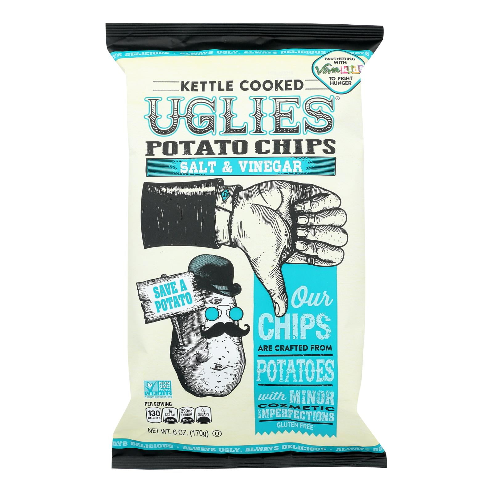 Diffenbach's Ugly Snacks Salt And Vinegar Kettle Cooked Chips Case of