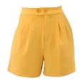 thumbnail image 5 of Clearance! Women's High Waist Wide Leg Shorts Dressy Casual With Side Pockets Comfortable Summer Fashion Stretchy Trendy Lounge Outfits Yellow S Size, 5 of 6