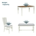 thumbnail image 6 of Euroco 6-Piece Mid-Century Solid Wood 3-Drawer Dining Table Set, Walnut Top/Butter Milk Frame, 6 of 8