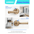 thumbnail image 4 of ACEEOCK Champagne Bronze Privacy Door Handle, Interior Bedroom Bathroom Door Lever, Aluminium Alloy Handle Lever, 4 of 7