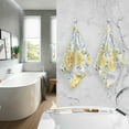 thumbnail image 7 of Dreamtimes Yellow and Blue Rose Flowers Cotton Towels Set 2 Pcs Absorbent Hand Towel Face Towels Kitchen Towels Bath Towels for Bathroom Laundry Room Kitchen 16 x 28 Inches, 7 of 7