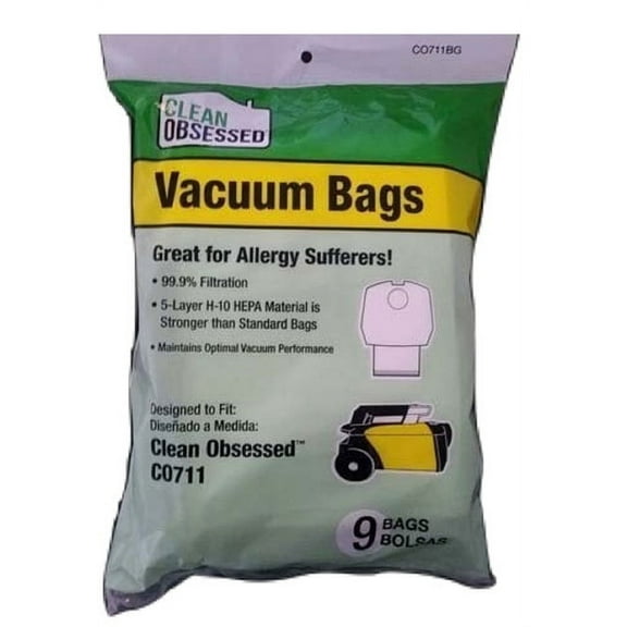 Clean Obsessed Co711 Canister Paper Bag 9 Pk CO711BG