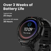 Amazfit T-Rex 3 Pro Outdoor Smart Watch 48mm Sapphire AMOLED Display, Ti Bezel, Dual Band GPS, Offline Maps, 25 Days Battery, Built-in Flashlight, 10 ATM, 180+ Sports Mode for Android & iPhone, Black
