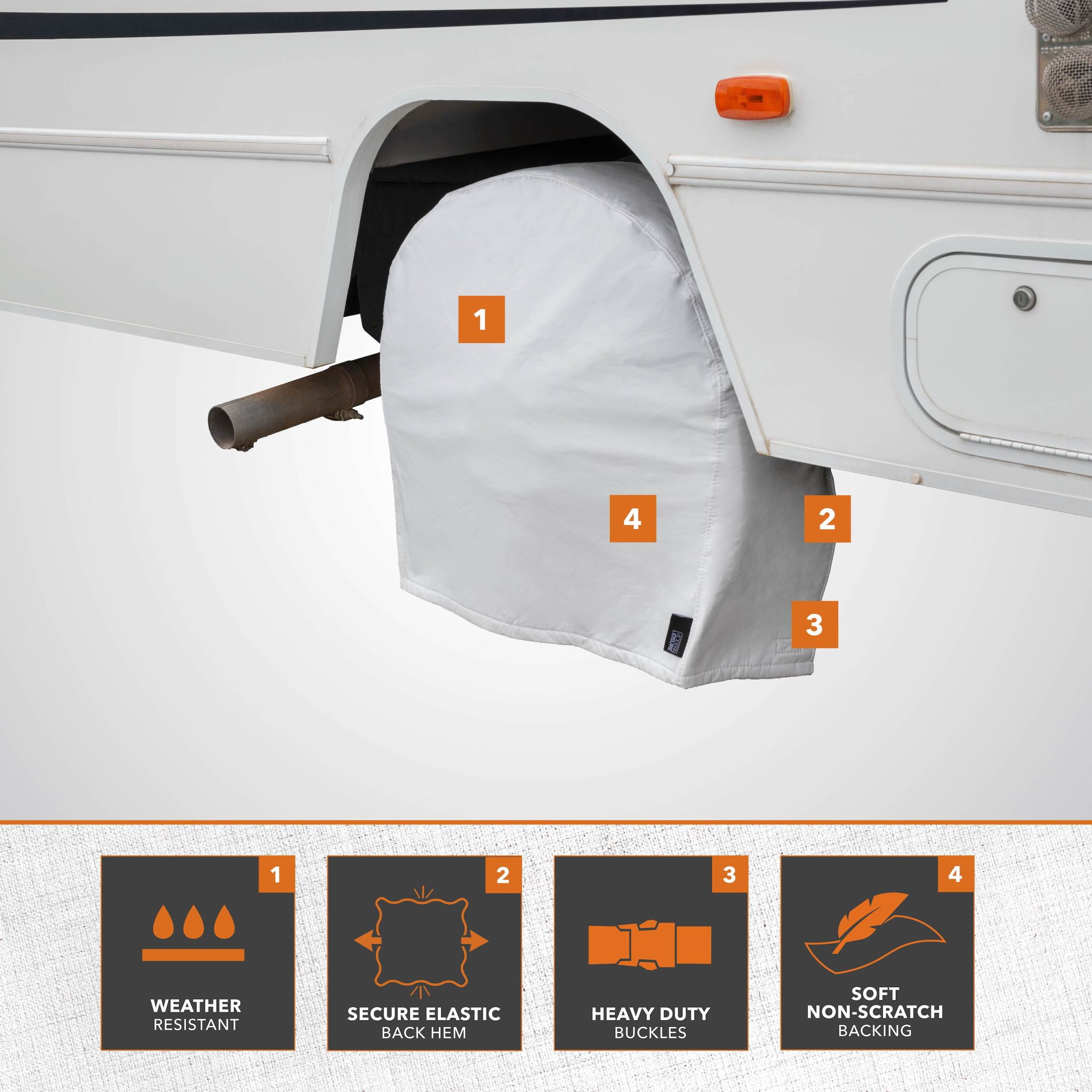 Modern Leisure® Sport RV Wheel Covers, 2-Pack, 24-27," White