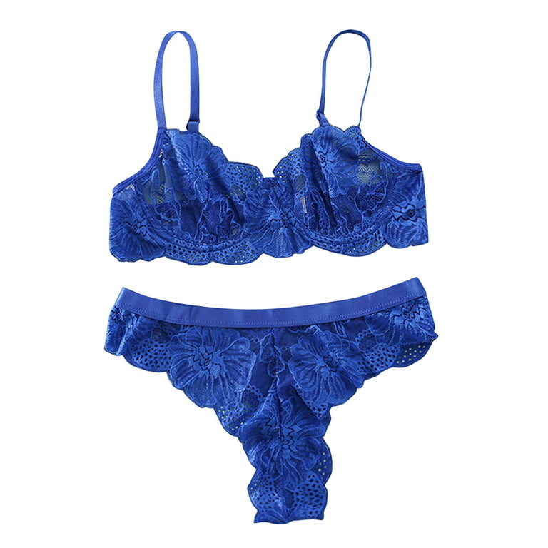 Lined Triangle Lace Bra Panty Set - Turquoise – Ocoza