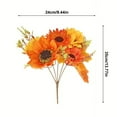 thumbnail image 2 of Artificial Fall Flowers for Decoration Fall Decor Flowers Bouquet Orange Fake Sunflower with Maple Leaves Autumn Floral Arrangements for Home Table Centerpieces Thanksgiving Decor, 2 of 5
