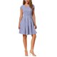 thumbnail image 2 of Vestido de Tweed a Cuadros INSPIRE CHIC para Mujer, con Cuello Redondo, Manga Corta, Corte A, Vestido Vintage Plisado XL Azul Púrpura, 2 of 6
