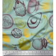thumbnail image 1 of Soimoi Blue Cotton Duck Fabric Mix Fruits Print Fabric by the Yard 42 Inch Wide, 1 of 3