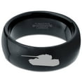 thumbnail image 2 of Tungsten Battlefield Military Tank Band Ring 8mm Men Women Comfort Fit Black Dome Polished, 2 of 4