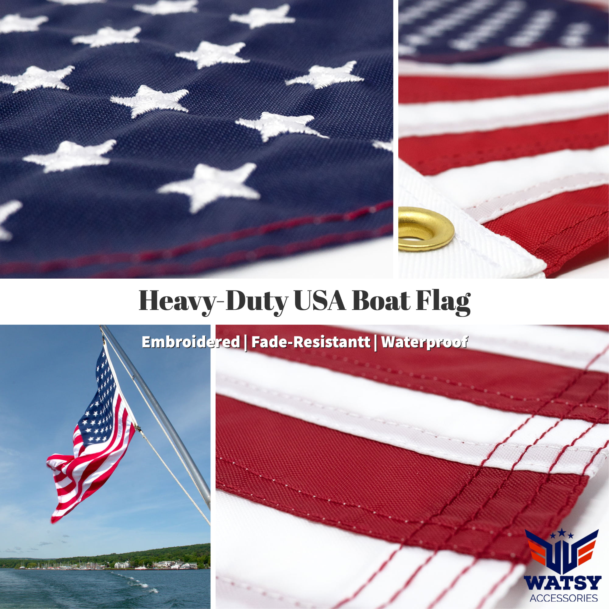 US ARMY OFFICIAL 12x18 150D Nylon Boat Flag UV Protected Waterproof HISTORIC 