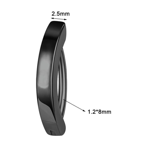 QQTDFG 14g/16g Stainless Steel Belly Ring Reverse Curved Clicker Navel Piercing Jewelry-Black-12mm