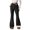 Black, variant on Fleece Lined Yoga Pants for Women thermal Bootleg Pants Winter Workout Flare Leggings White S(S)