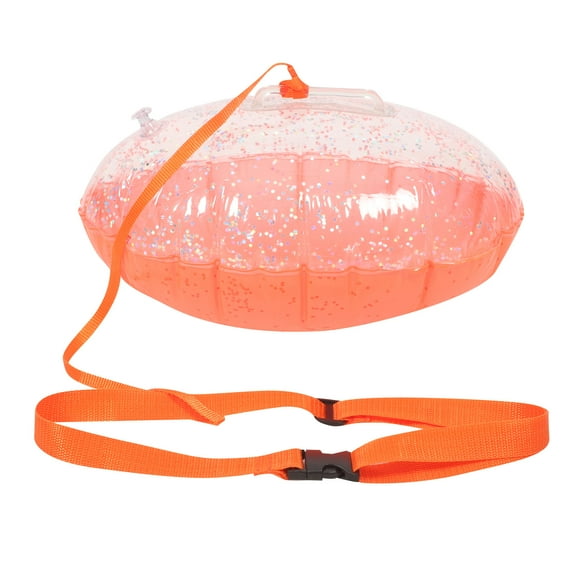 Hytrove 1Pcs Inflatable Swimming Buoy for Open Water Safety Float Pvc Orange Sequin Design