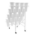 thumbnail image 6 of White / Balck 16 Buckets Flower Display Stand 4 Layers Plant Cart, Steel+PP 4 Wheels Moving Flower Rack for Indoor, Outdoor Patio Garden, Living Room, Florist, 6 of 24