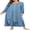 Blue Ink Flower, variant on Ekouaer Women Ultra Soft Nightgown Long Sleeve V Neck Sleepwear Henley Button Down Night Shirt