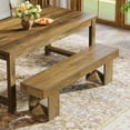 thumbnail image 2 of Tribesigns Farmhouse Wooden Dining Bench, 55" Long Entryway Bench, Indoor End of Bed Stool for Bedroom, Dining Room, 2 of 6