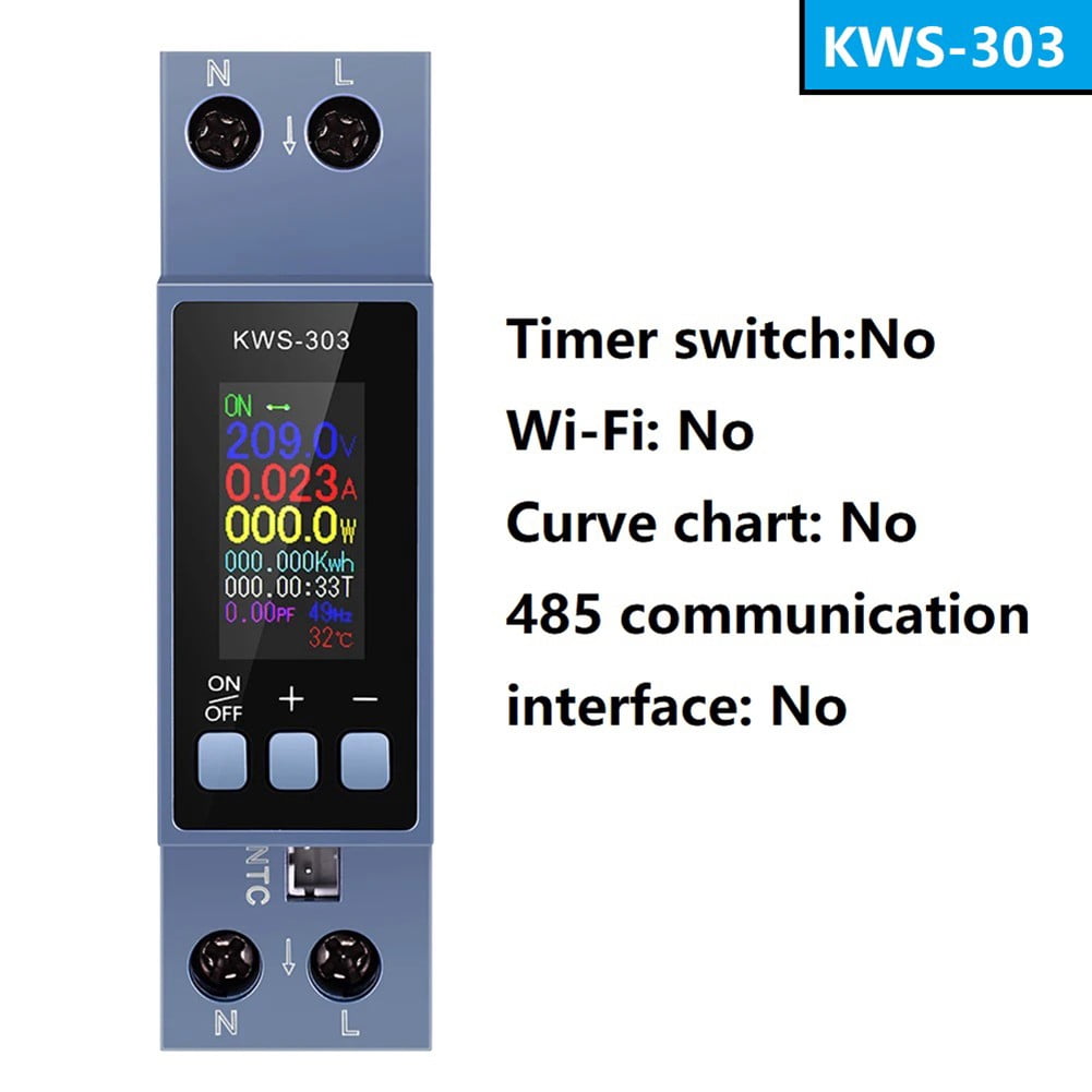 KWS-303 MultiFunctional Din Rail AC Power Meter 40A Smart Voltage Current Meter