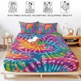 thumbnail image 5 of Queen Size Fitted Sheet Set - Colorful 3 Piece Bedding Sets 16" Deep Pocket Fitted Sheet with 2 Pillowcases, Ethnic Modern Abstract Watercolor Tie-Dye Brushed Microfiber Hotel Luxury Bed Sheets, 5 of 9