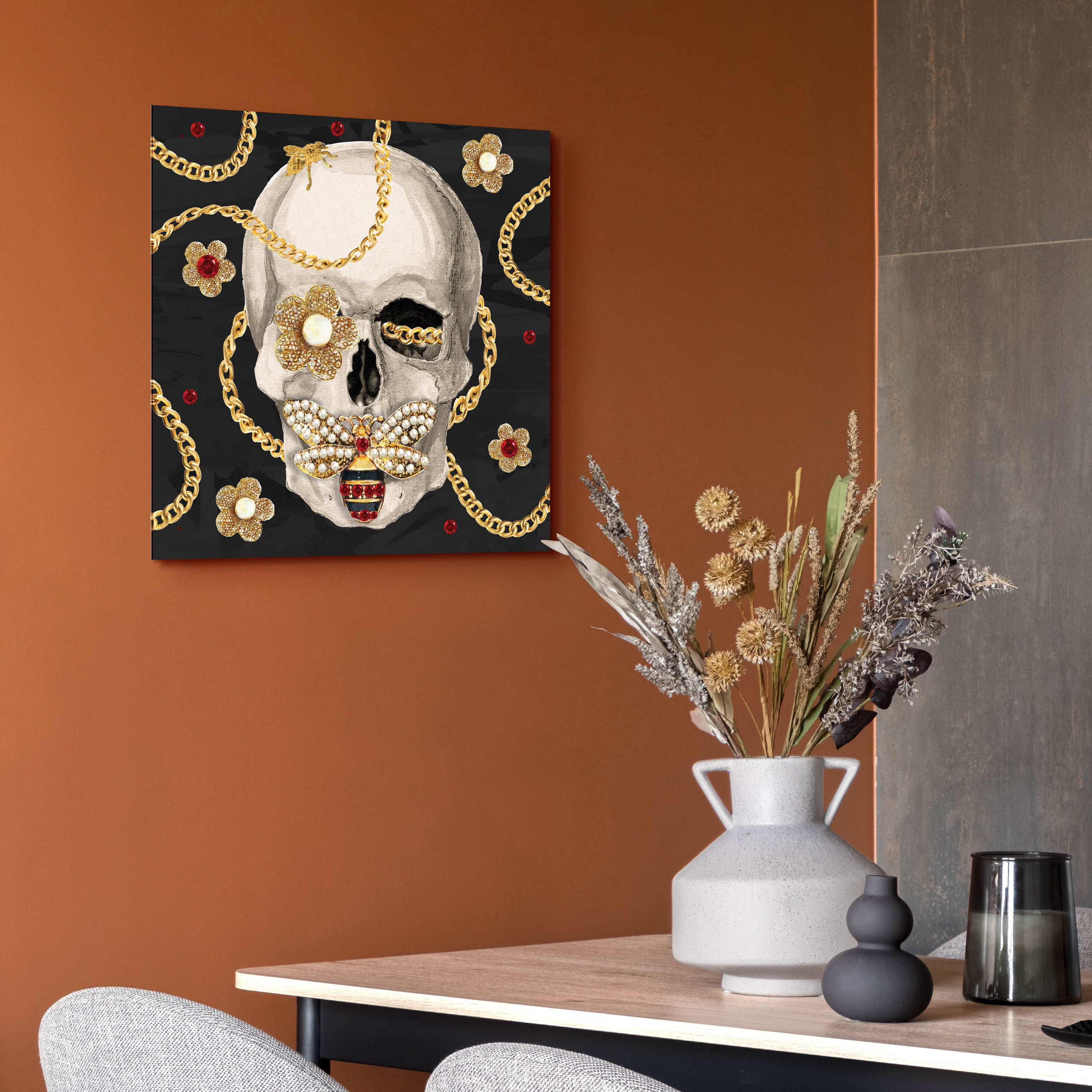Empire Art Direct Gold Digger Frameless Free Floating Tempered Glass Panel Graphic Wall Art, 24" x 24" x 0.2", Ready to Hang