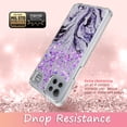 thumbnail image 6 of LG K92 5G Phone Case, Rosebono Hybrid Bling Glitter Sparkle Epoxy Graphic Marble Colorful Silicone Skin Cover Armor Case for LG K92 5G (Purple), 6 of 6