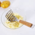 thumbnail image 4 of Potato Masher Stainless Steel Hand Food Masher Heavy Duty Manual Masher Kitchen Tool with Wood Handle for Avocado, Bean, Vegetable, 4 of 5