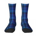 thumbnail image 3 of Vintage Plaid Print Socks Blue Green Black Vintage Stockings Women Men Breathable Cycling, 3 of 7