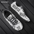 thumbnail image 1 of Zapatos planos Doginthehole de enfermera con diseño de periódico para mujer, zapatillas ligeras con cordones de malla para despertar, calzado transpirable de verano para damas y niñas., 1 of 6