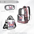 thumbnail image 4 of ZUXONGSY American Flag Butterfly Print Kids Clear Backpack Set, 3 Pcs Heavy Duty Transparent Bookbag with Lunch Bag, See Through School Bags for Elementary Middle High School, 4 of 5