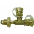 thumbnail image 1 of Marshall Excelsior Propane Adapter Fitting ME413P Tee Style; Brass; Single; With Round Brass Handwheel; With Plastic Clamshell, 1 of 3