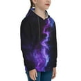 thumbnail image 3 of Xecao Purple And Blue Nebula Print Youth Hoodie Sweatshirt,Boys Hoodies,Essentials Hoodie-Medium, 3 of 6