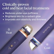 TheraFace Depuffing Wand by Therabody | Heat & Cold Facial Wand | 3 Temperature Settings | Indigo