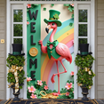 thumbnail image 6 of Green Theme St. Patrick's Day Banner Shamrock Pattern Festival Display Gold Star Accent Decorative Eggs Clover Backdrop for St. Patrick's Day Party Celebration Pub Event, 6 of 9