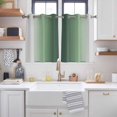 thumbnail image 2 of Green Grey Ombre Kitchen Curtains Window Panels, Farmhouse Gradient Minimalist Insulated Window Treatment Curtain, Grommet Curtains for Bedroom/Living Room/Bathroom, 2 Piece 42"Wx54"L, 2 of 8