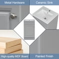thumbnail image 3 of [Video] 18" Bathroom Vanity with Sink, Vanity Cabinet with Door Shelf and Adjustable Shelf, Grey, 3 of 11