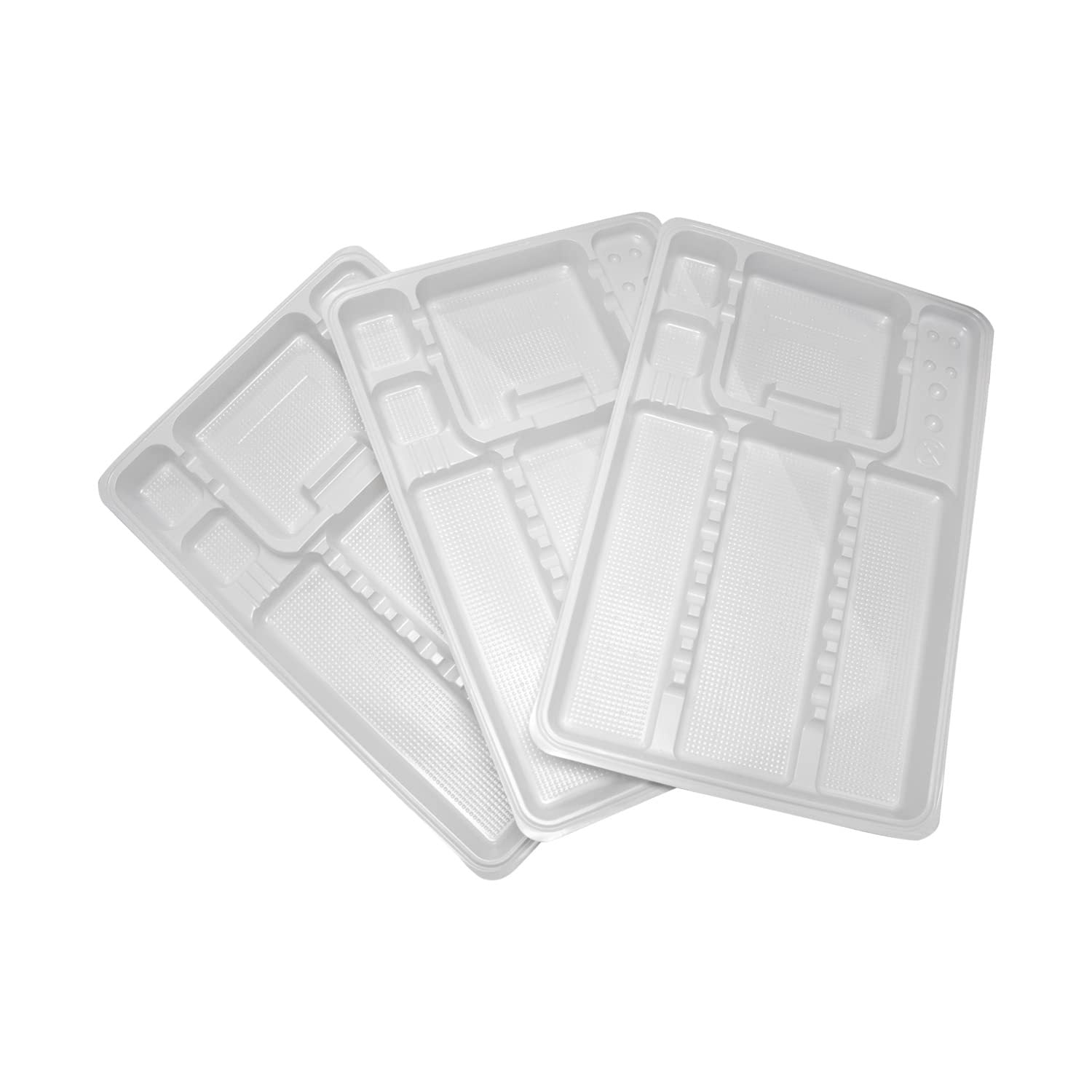 Dental Disposable Setup Tray, Divided, Size B White, Pack of 100
