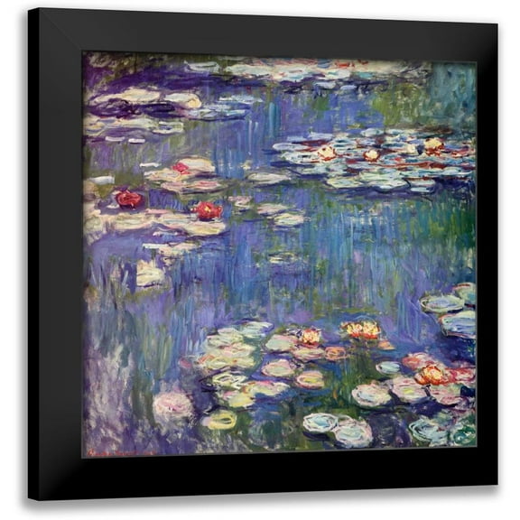Monet, Claude 12x12 Black Modern Framed Museum Art Print Titled - Water Lilies 1914