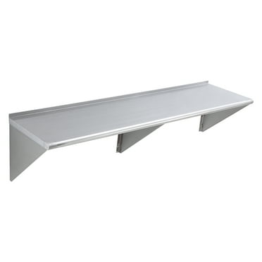 KFFKFF 18" x 72" Stainless Steel Ledge, Wall-anchored Sturdy Shelving with Supports, 500 lbs Bearing Weight Commercial Racks, Robust Storage Stand for Eatery, Domestic Kitchen, Pub, Residence