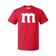 M Letter Funny Halloween Team Costume Men's T-shirt, M, Red