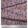 thumbnail image 2 of Soimoi Purple Modal Satin Fabric Artistic Leaves Stripe Print Fabric by Yard 42 Inch Wide, 2 of 3