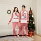 thumbnail image 2 of Conjunto de pijama de dos piezas con estampado de retazos de rayas rojas y blancas y traje familiar con muñeco de nieve y ciervo navideño, 2 of 5