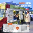 thumbnail image 5 of KFFKFF 60"L x 36"W Concession Window for Food Truck Service Awning Aluminum Alloy Concession Stand Serving Window Door with 4 Horizontal Sliding Screen Windows & Awning Door & Drag Hook, 5 of 7