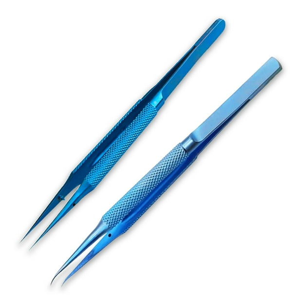 Eigraketly Pinzas de precisión de borde de 0,15mm, mantenimiento profesional, reparación de pinzas de línea voladora, placa base portátil para Artesanía 2 STÜCKE Gerade Biegung
